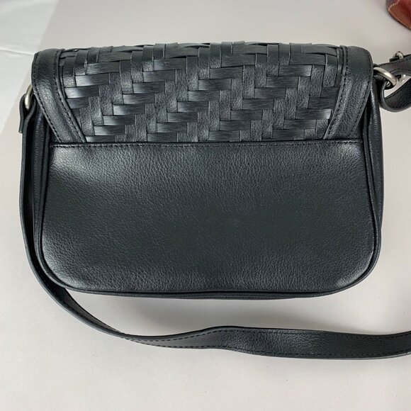 3 Longaberger, Plaid & Houndstooth Totes + Black Crossbody Woven Leather Signed - Picture 3 of 16